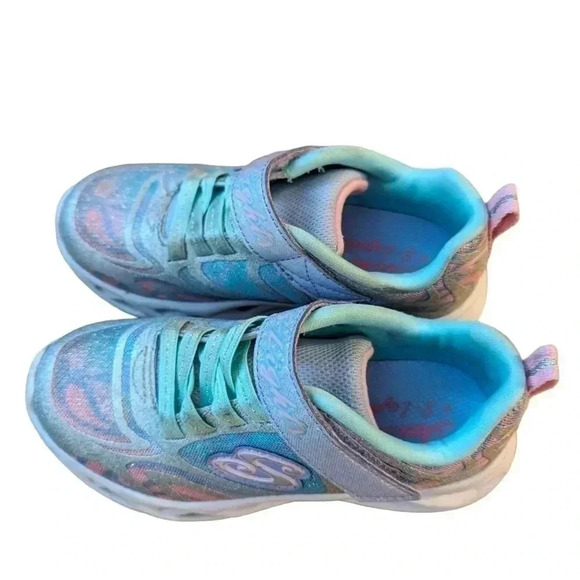 Sketchers Blue Pink Green Lights Twisty Brights- Dazzle Flash Sneakers SZ 11.5 - Picture 1 of 7